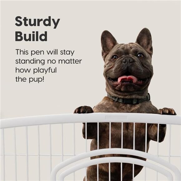24" Exercise 4-Panel Pet Playpen with Door for Small and Medium Dog, White - Picture 5 of 6